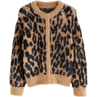 Next Fluffy Animal Print Cardigan at Nordstrom, Size X-Small
