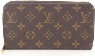 Louis Vuitton Brown Fuchsia Pink Coated Canvas Long Wallet (Bi-Fold) (Pre-Owned)