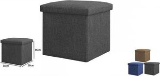 Trade Shop Trade Shop - Pouff Puff Pouf Contenitore Imbottito Con Seduta In Tessuto 38 X 38 X 35cm 69586