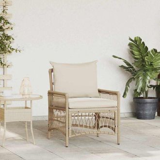 vidaXL Silla De Jard&iacute;n Beige 60 X 70 X 78cm Rat&aacute;n Sint&eacute;tico Vidaxl