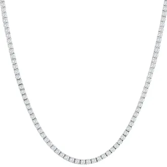 Pompeii3 8Ct TW Natural Diamond Tennis Necklace 14K White Gold 18