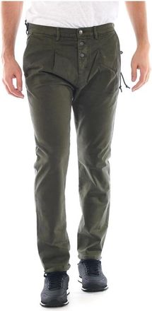 Daniele Alessandrini Jeans - Heren - Chinos - Groen - W36 - Katoen - Broeken