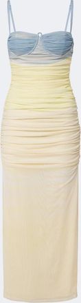 Sir. Printed ruched mesh midi dress
