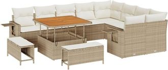 vidaXL Vidaxl - Garden Sofa Set 12 pcs Beige and cream 100 x 100 x 71 cm