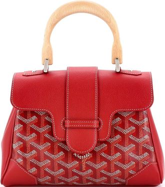 Goyard Saigon Top Handle Bag Coated Canvas with Leather Mini