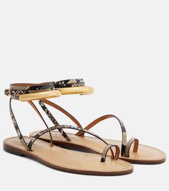 Amanu Studio Kalahari snake-effect leather sandals