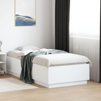 Berkfield Home Bed Frame with LED without Mattress White 90x190 cm Single