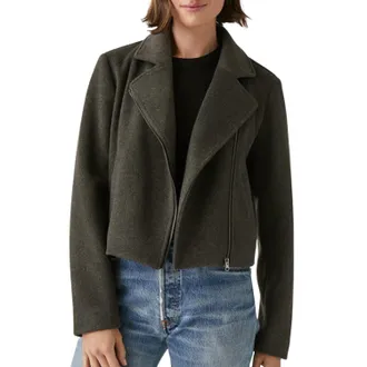 Michael Stars Amelia Moto Jacket In Charcoal