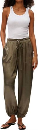 Michael Stars Pixie Satin Jogger In Olive