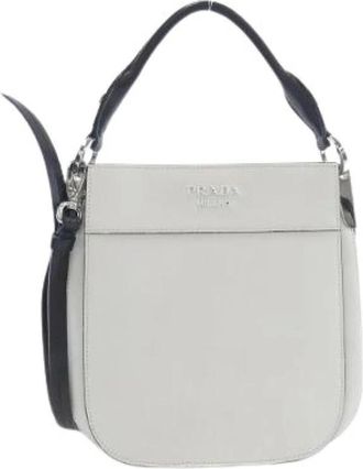 Prada Pre-owned Shoulder Bags, female, White, Size: ONE SIZE Pre-owned 1Bc082 City Calf Shoulder Bag