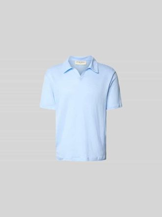 Officine G&eacute;n&eacute;rale Regular Fit Leinenhemd mit Polokragen in Sky, Gr&ouml;&szlig;e L