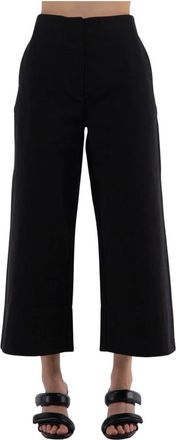 Ganni Dames, Broeken, Zwart, Maat: XL Katoen