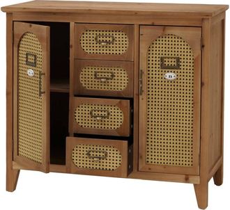 Hhg [nunca Usado] C&oacute;moda De Farmacia Hhg-287, Aparador, Armario, Compartimentos De Almacenamiento, Cajones, Aspecto Vintage De Rat&aacute;n, 80 X 91 X 40 Cm, Cue