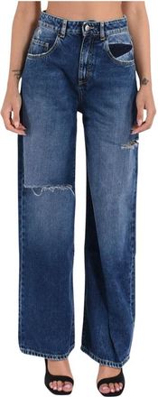 Icon Denim Los Angeles Wijde Pijp Poppy Model Jeans - Dames - Regular Fit Jeans - Blauw - W27 - Katoen - Jeans