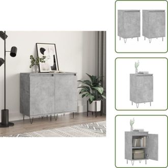 vidaXL The Living Store Credenze 2 pz Grigio Cemento 40x35x70 cm in Legno Multistrato - Credenze grigio cemento