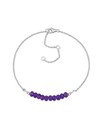 Rina Limor Silver 1.55 Ct. Tw. Amethyst Bead Bracelet
