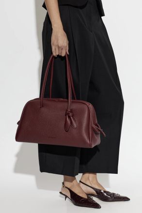 Jacquemus Leather Bag Turismo, Womens, Burgundy