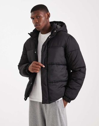 Jack & Jones Piumino nero con cappuccio