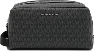 Michael Kors Hudson Signature toilettas met logo - Zwart