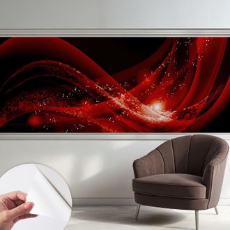 Tulup Carta Da Parati Autoadesiva - Fotomurale Adesivo - Design Elegante - Stile Moderno - Vortice Rosso 250x104 Cm