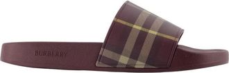 Burberry Check Slides - Dames - Schoenen - Rood - Maat: 35 EU