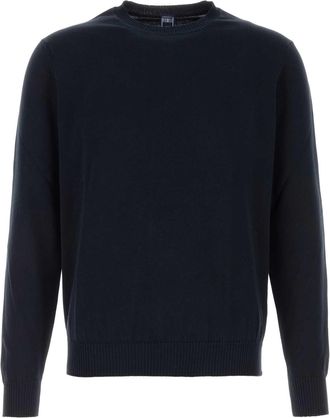 Fedeli Navy Blue Cotton Sweater