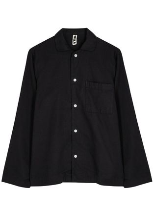 Tekla Unisex Flannel Pyjama top - Black - Xxs