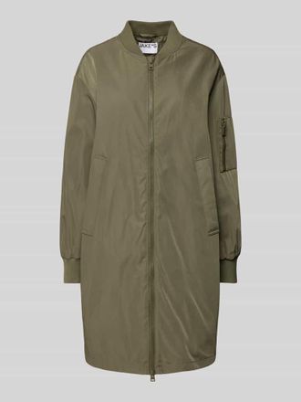 Jake*s Casual Mantel mit Stehkragen in Oliv, Größe 38
