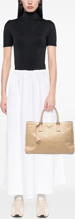 Prada Pre-owned Womens Large Saffiano Lux Galleria Tote - Peach Leather - One Size