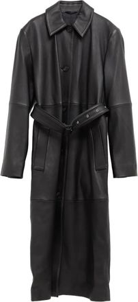 Toteme Leren jas met ceintuur - Zwart