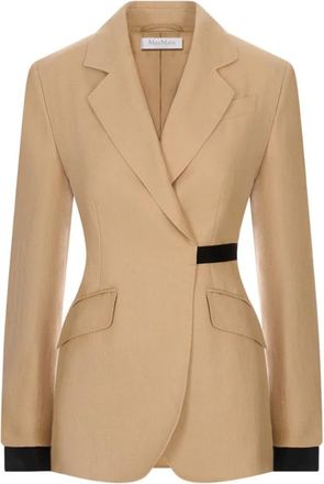 Max Mara Fionda Blazer - Dames - Blazers - Bruin - S - Linnen - Jassen
