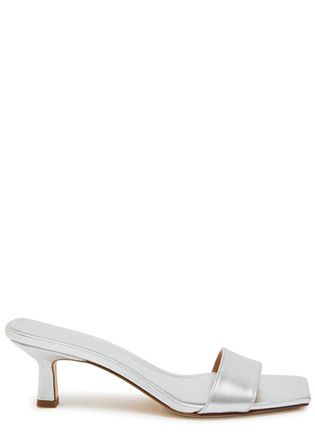 Aeyde Aeyde Gilly 55 Metallic Nappa Sandals - Silver - 40 (IT40/ UK7)