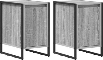 vidaXL Mesa De Noche 2 Pcs Gris Sonoma 39,5 X 30 X 50 Cm Vidaxl