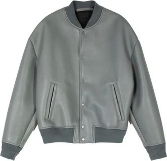 Salvatore Santoro Leren bomberjack - Grijs