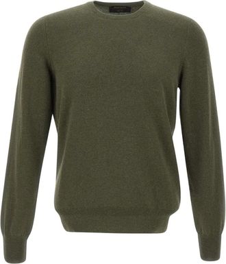 Gran Sasso Geribbelde trui met ronde hals - Groen