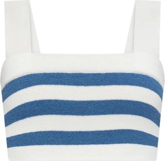 Possé Top Ari a righe con scollo squadrato - Blu