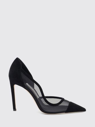 Jimmy Choo London Brigitte Mesh and Suede Pumps with High Stiletto Heel