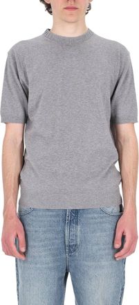 Barba Grey Cotton Knit T-Shirt