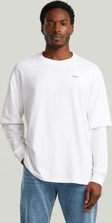 G-Star Double Sleeve Loose T-Shirt - Wit - Heren