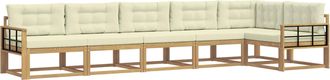 vidaXL Conjunto De Sof&aacute;s De Exterior 4 Uds. Blanco Y Crema Poli&eacute;ster Vidaxl