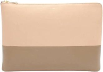 Celine Pre-owned Clutches, female, Beige, Size: ONE SIZE Pre-owned Vintage Leather Clutch