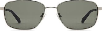 Fossil 58mm Rectangular Sunglasses in Ruthenium/Brown at Nordstrom