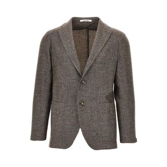 Tagliatore Moulin&eacute; wool-blend single-breasted jacke Man 48