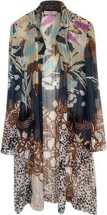 Etro Multicolour Crinkled Silk Chiffon Wrap Size M