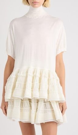 Alaia Wool Blend Crinoline Sweater in Blanc at Nordstrom, Size 12 Us