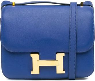 Herm&egrave;s Borsa a tracolla Constance 18 mini in pelle Swift 2017 - Blu