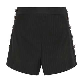 Vivienne Westwood Short Shorts, female, Green, Size: M Pinstripe Buttoned Mini Skirt