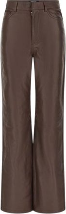 Rotate Rechte Lederbroek - Dames - Leren Broeken - Bruin - S - Leer - Broeken