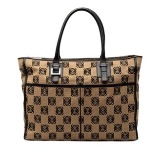 Loewe Pre-owned Tote Bags, female, Beige, Size: ONE SIZE Pre-owned Canvas Tote