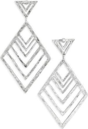 Karine Sultan Hammered Geometric Drop Earrings in Silver at Nordstrom Rack